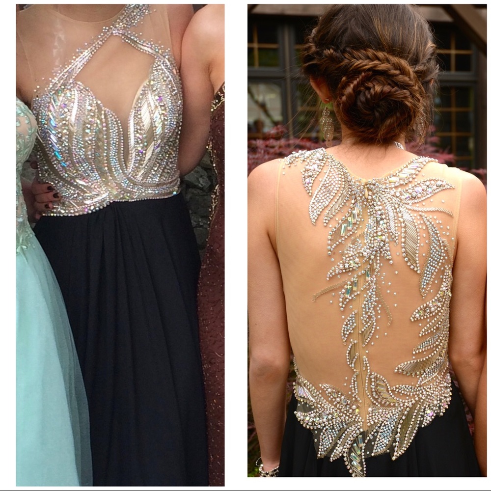 Silver and Black Prom Dress